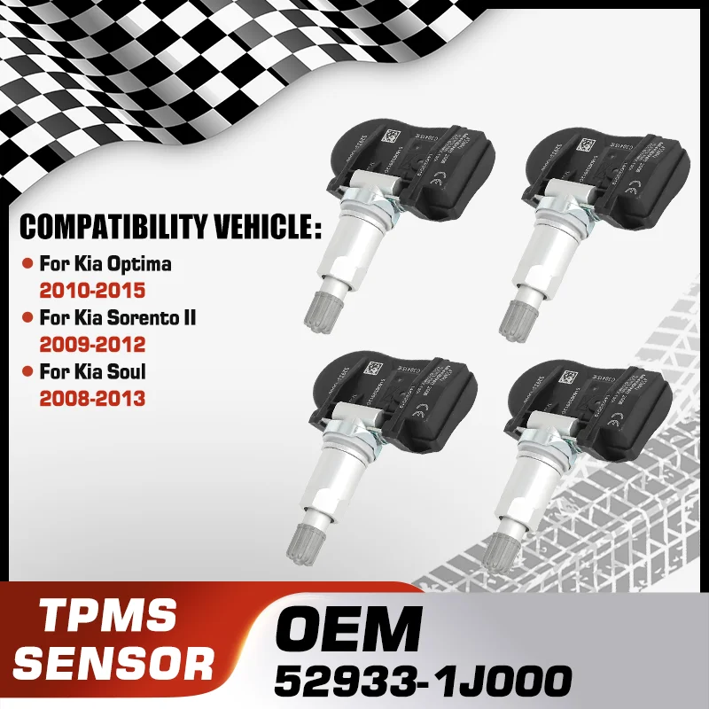

52933-1J000 Car TPMS Tire Pressure Sensor For Kia Optima TF 2010-2015 Kia Sorento II XM 2009-2012 Kia Soul AM 2008-2013 433 MHz