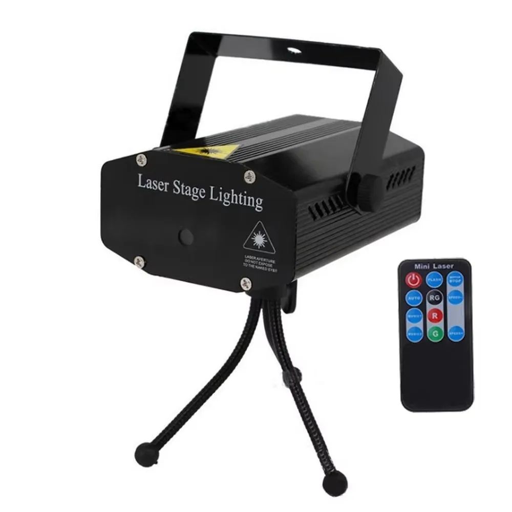 Red Green Laser Projector 8 Graphics Complex Pattern Stage Light for DJ Club Holiday Party Home Disco Lighting