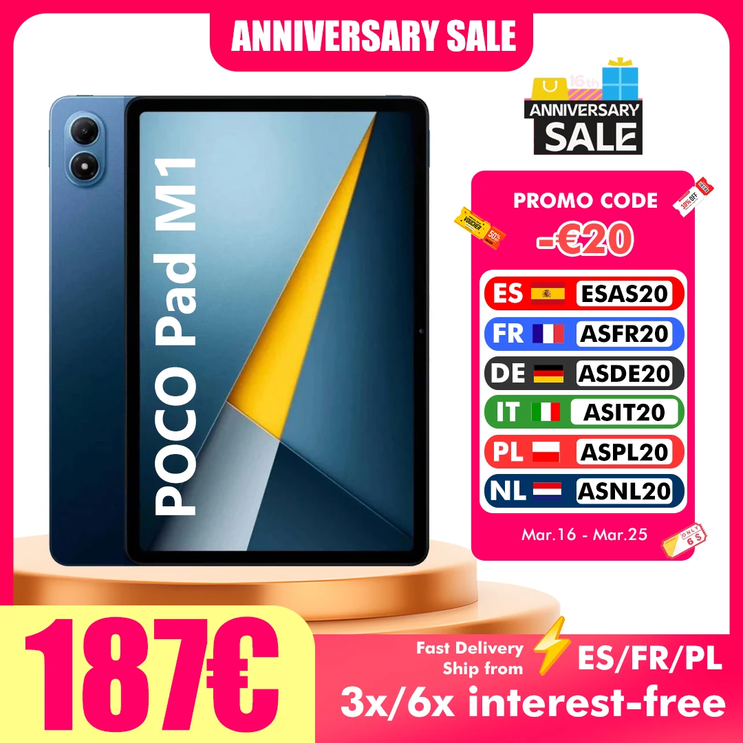 POCO Pad M1 Tablet PC 8GB/256GB 12000mAh Batería