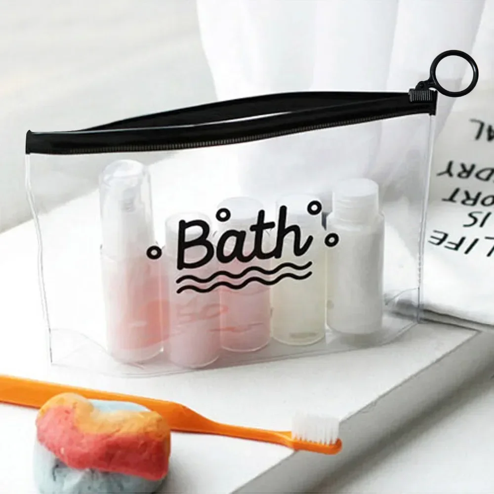 

Clear Makeup Cosmetic Bag Portable Travel Toiletry Pouch Transparent Waterproof Pouch Storage Home Travel PVC Wash Kit Case