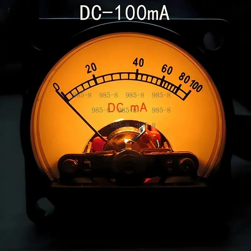 100MA DC Pointer Ammeter Gauge 34mm Diameter Circular Tube Style Current Measuring Meter
