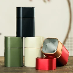 Metal Box Stainless Steel Tea Can Mini Travel Portable Container Jar Sugar Coffee Caddy Organizer Tea Sealed Box Kitchen Storage