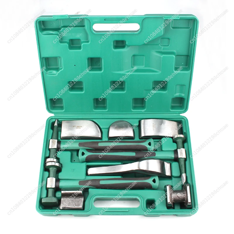 

9PCS Set Sheet Metal Concave Repair Tools Auto Sheet Metal Hammer Set Flat Head Sheet Metal Tool Horn Car Dent Repair Tool