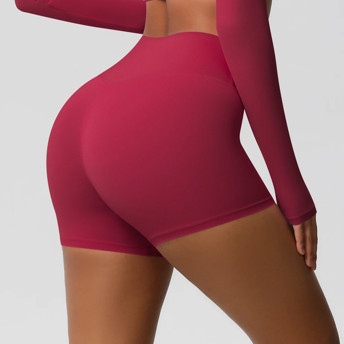 Damen-Sportshorts, Yoga-Shorts, nacktes Gefühl, hohe Taille, Yoga-Shorts, Push-Up, Fitness-Leggings, Bauchkontrolle, Yoga, schmale Shorts – Detail 40