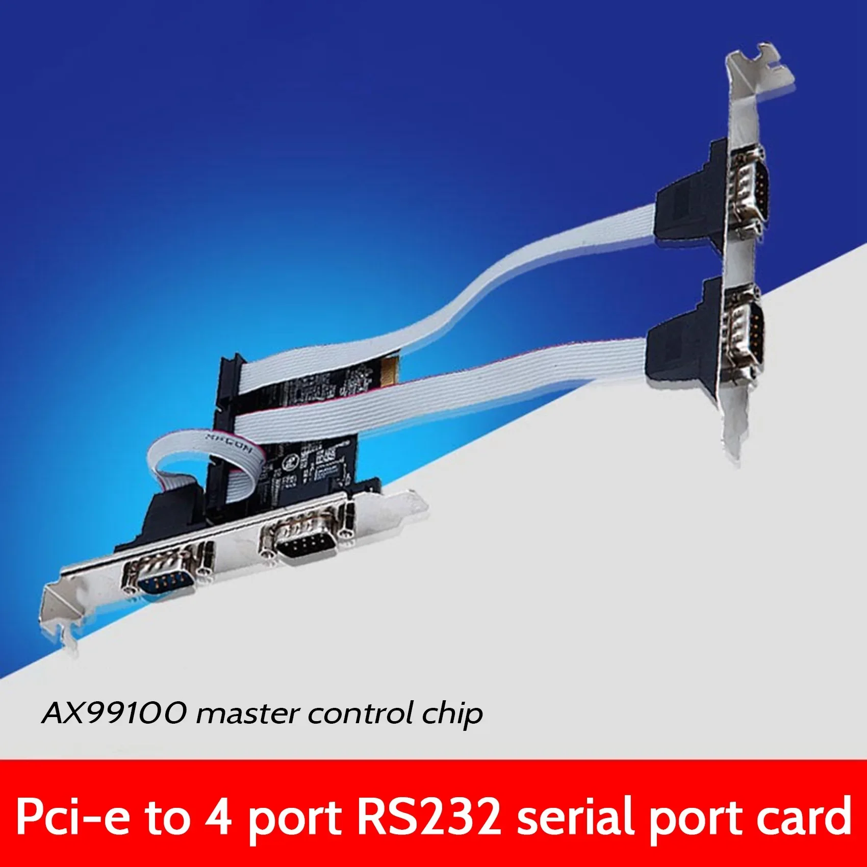 PCIE Serial Port Expansion Card AX99100 Chip PCIE To Serial Port RS232 Interface 4 Port Expansion Card Riser Card