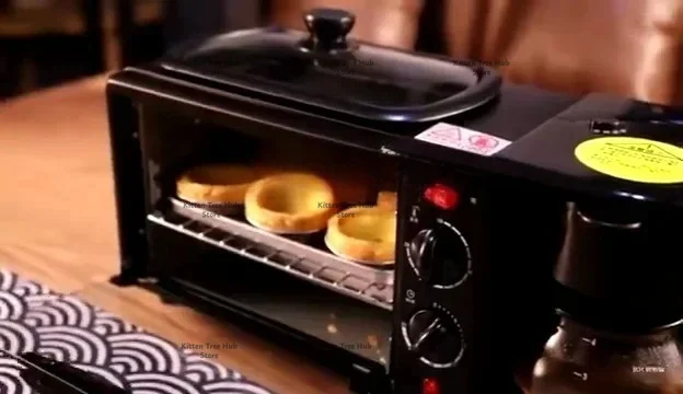 Home Use 3 In 1 Breakfast Makers Multi Function Breakfast Machine with Electric Heater 9L Toaster Oven Coffee Maker Frying Pan