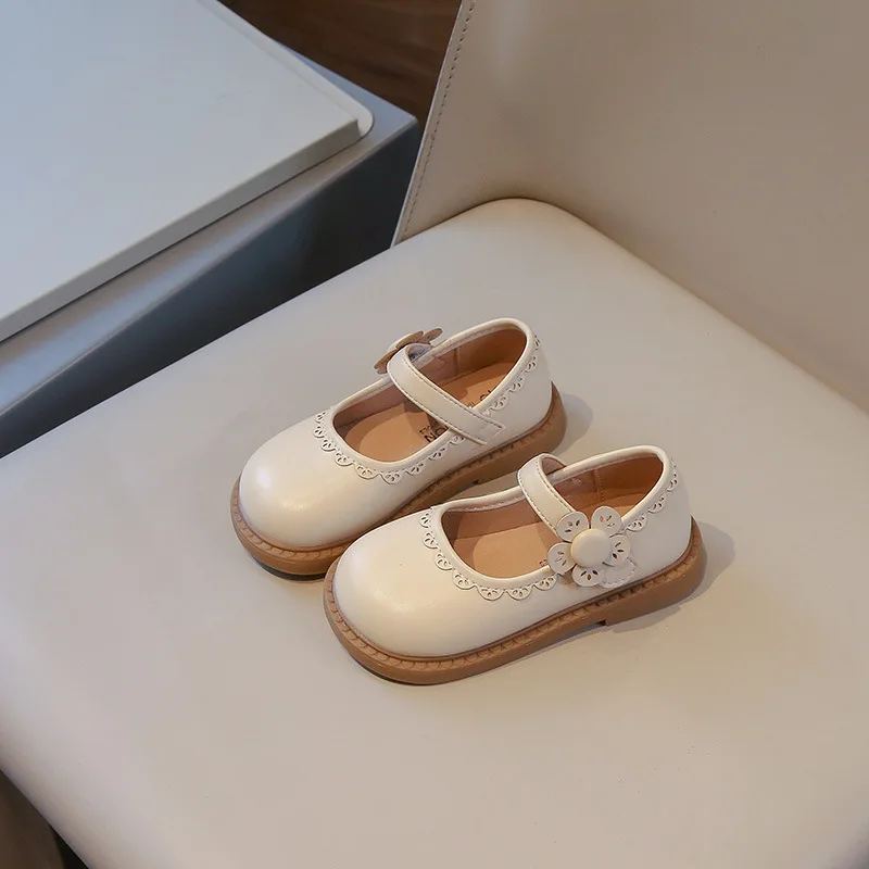 Girls PU Leather Shoes Spring Autumn New Korean Style Children Princess Mary Jane Black Single Shoes Kids Doll Casual Shoes