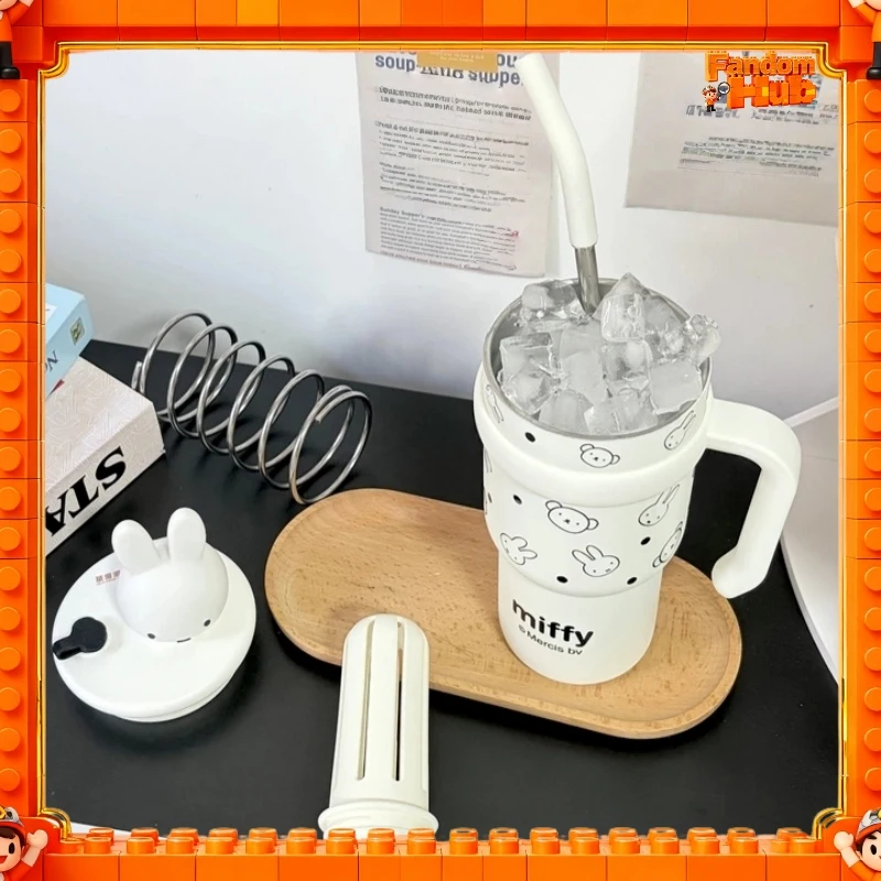 Genuine Miffy Insulated Cold Tumbler 2026 New Design Large Capacity Straw Cup Summer Gift