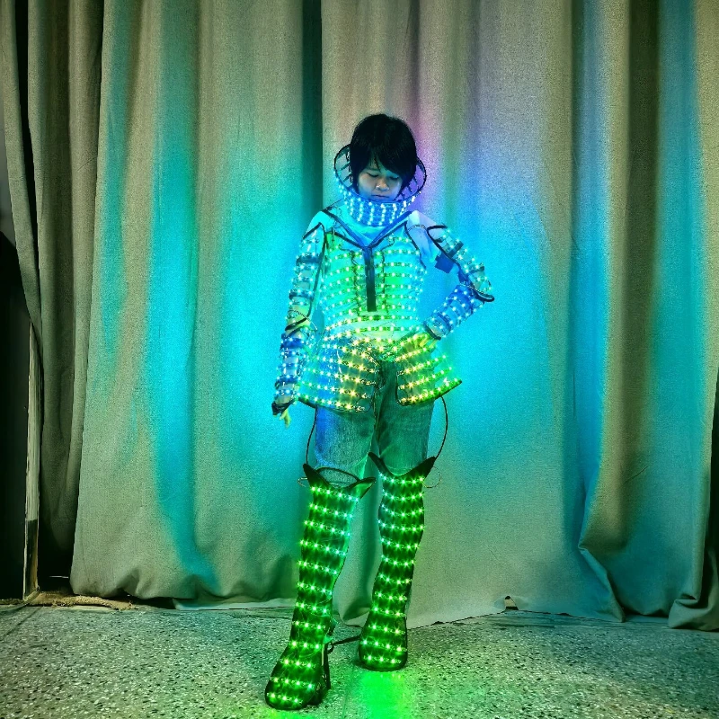 Led Glowing Women Transparent Costume Bar KTV Stage Performance Clothes Fantasy Glow Party Nightclub Props Costumes Cosplay Suit