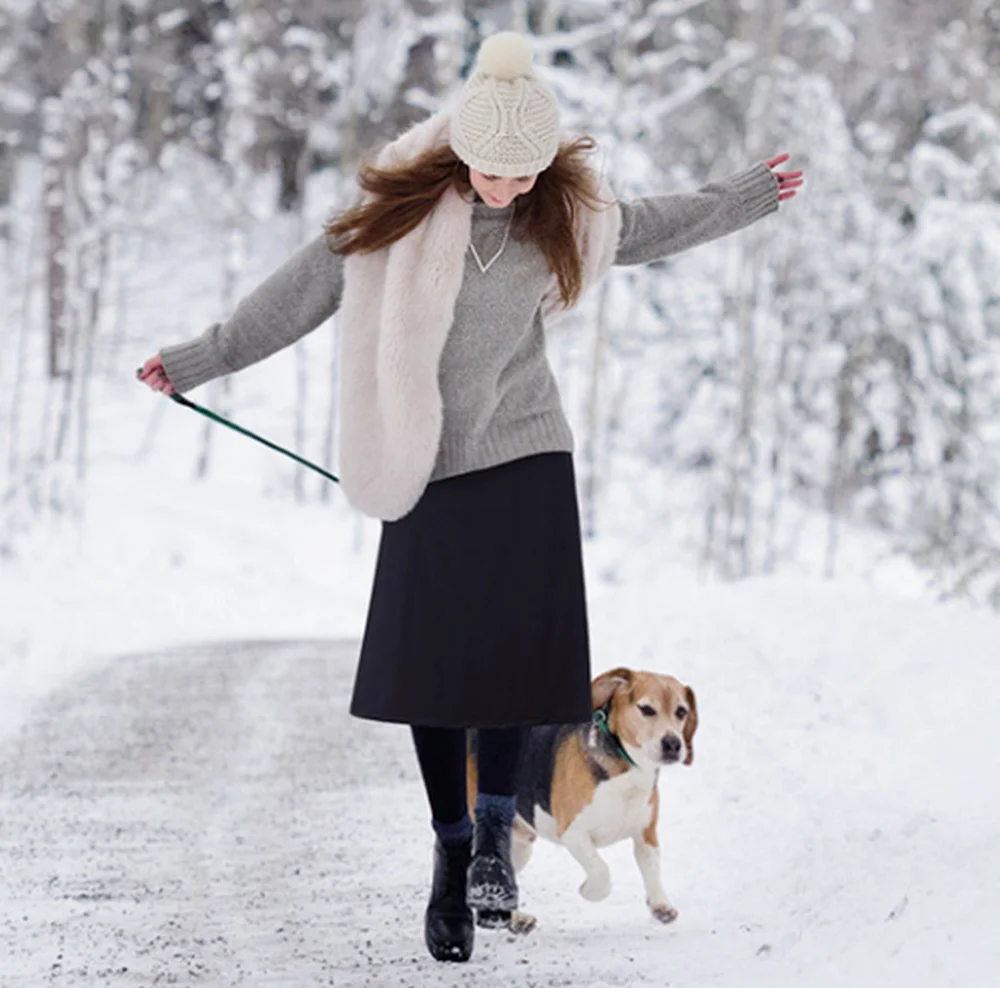 Falda con forro polar para mujer, mallas sin costuras, ultragruas, elásticas, mezcla de viaje, pantorrilla, térmica coreana, falda cálida para invierno