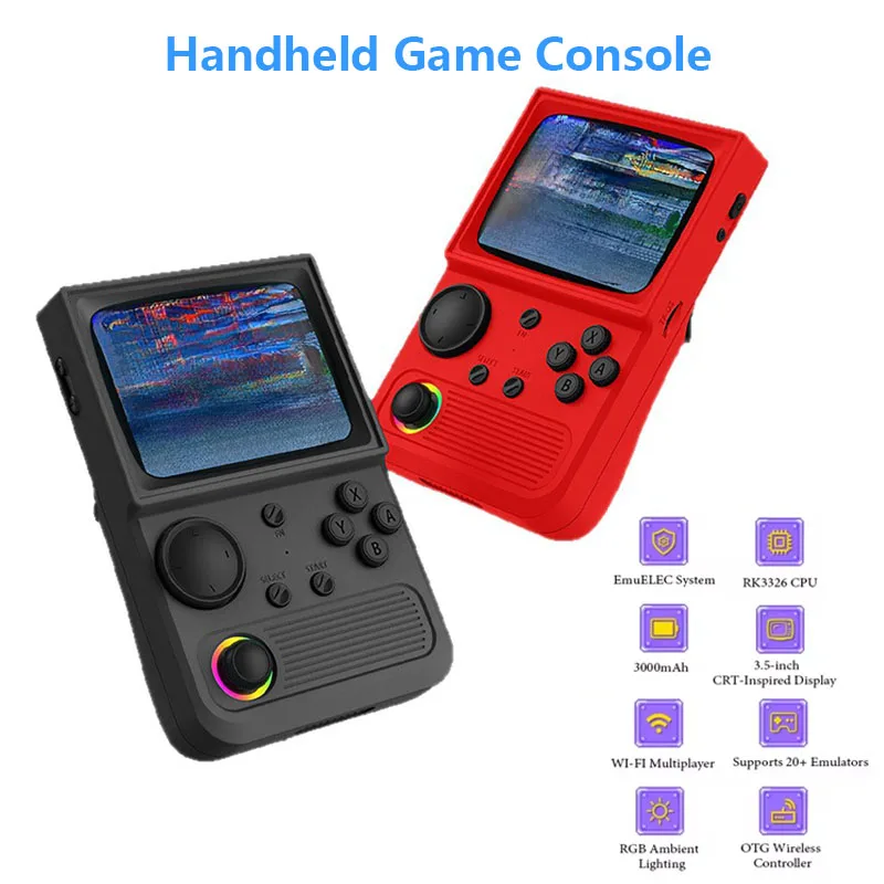 

Портативная игровая консоль с 3,5-дюймовым HD IPS-дисплеем, ретро-классическая аркадная приставка с Wi-Fi для многопользовательских игр, карманная видеоконсоль
