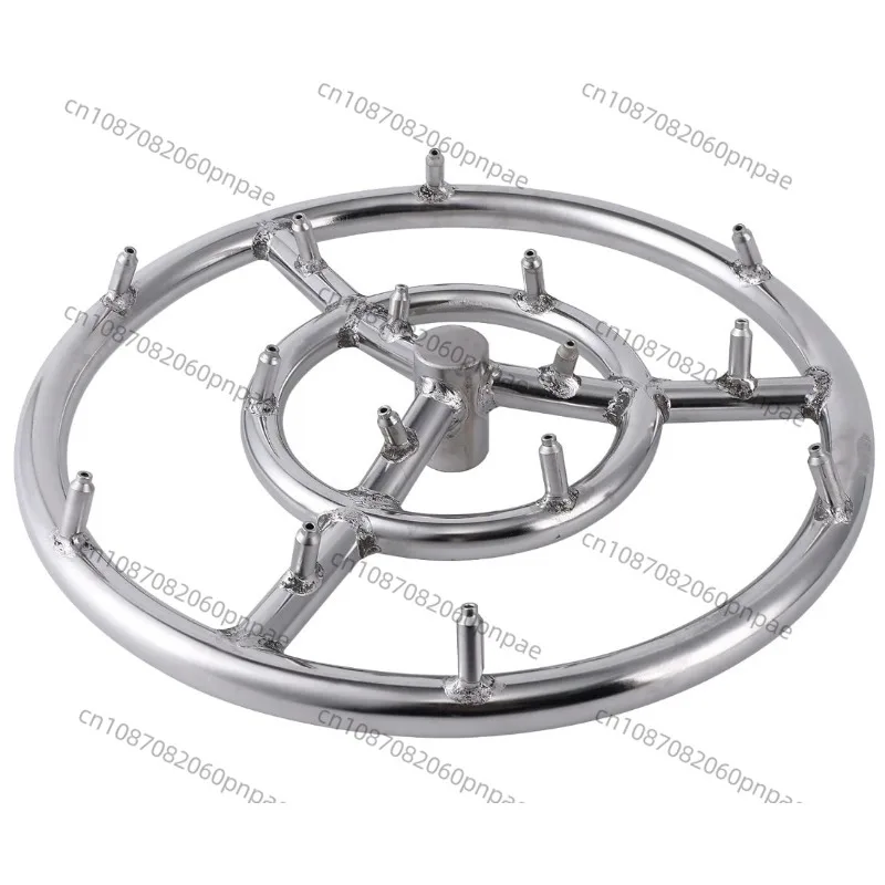 

24-Inch round brazier burner ring, 304 stainless steel fire pit burner high flame for natural