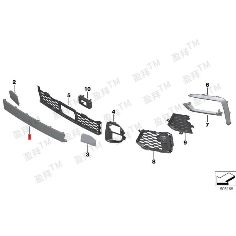 X6G 06X 6M5 0iX X6G 06X 640 iX Front part of decorative elements for decorative panels Aerodynamics Package Front