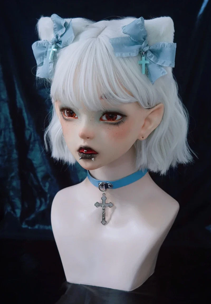 Épingle à cheveux gothique Lolita pour femmes, Harajuku, nœud bleu, croix, oreilles de chat, pinces à cheveux Y2K, couvre-chef Cosplay pour dames, accessoires pour cheveux de fille, cadeaux