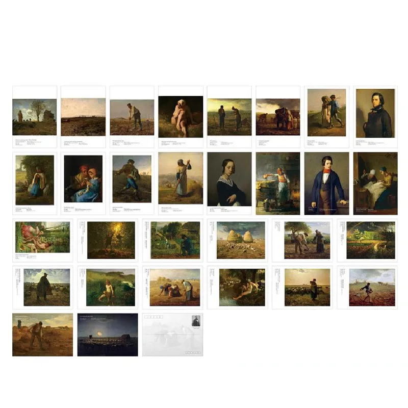 30 قطعة جان فرانكوي الدخن الفن اللوحة بطاقات INS نمط الزخرفية أتمنى بطاقة المعايدة ل الجدار ملصق DIY بها بنفسك هدية رسالة بطاقة بريدية