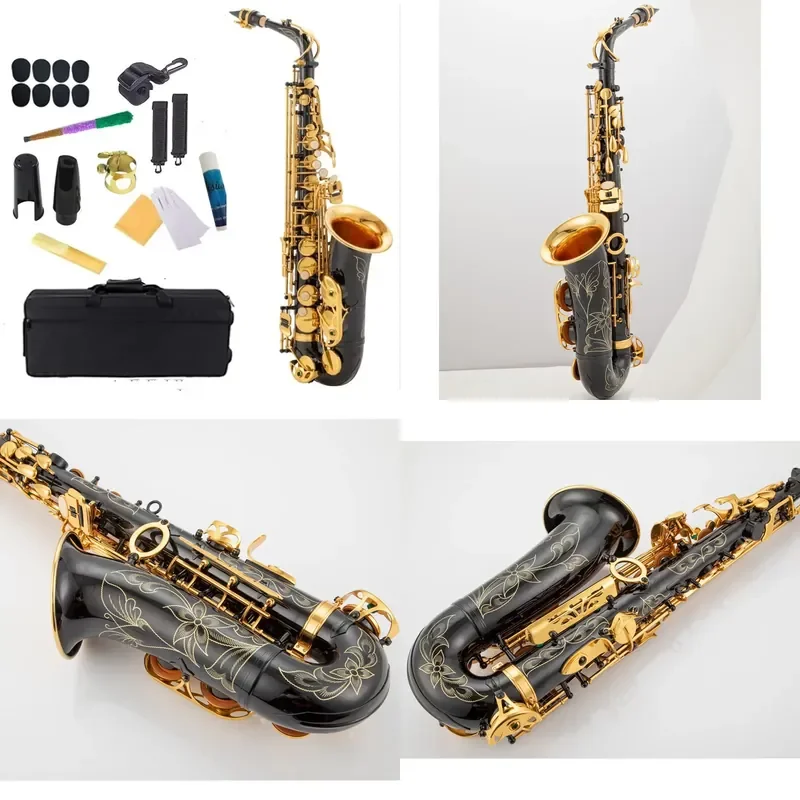China OEM Handmade High Grade Professional Black Printed Eb Alto Saxophone for Sale