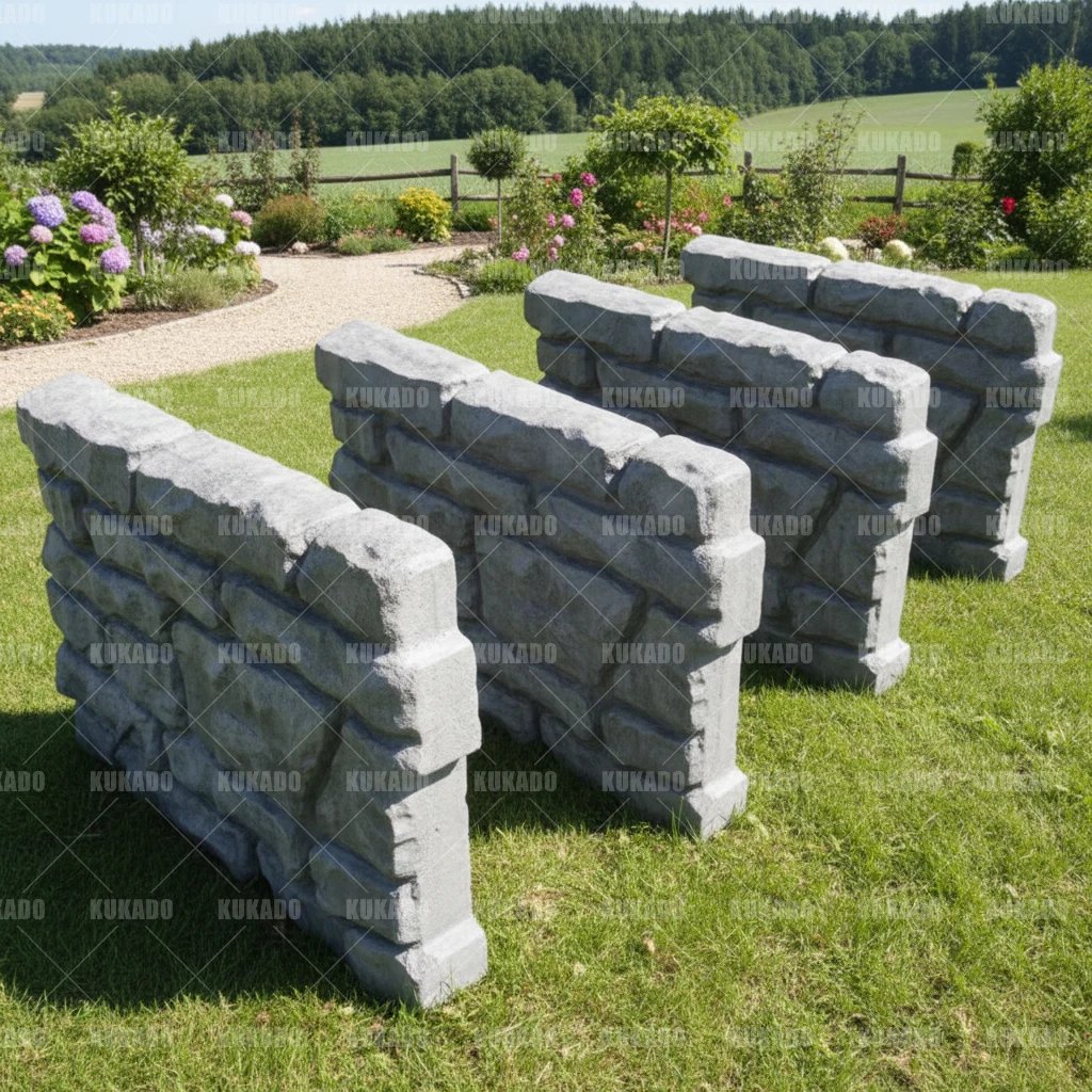 Flower bed fence brick cement mold courtyard renovation green belt imitation stone ancient brick precast concrete products