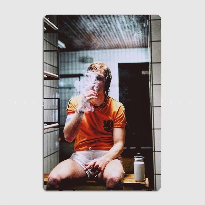 Johan Cruyff Ankleidezimmer, Zigarette, Poster, Metallblechschild, LKW, Innen- und Außenbereich, Zuhause, Bar, Kaffee, Küche, Wanddekoration