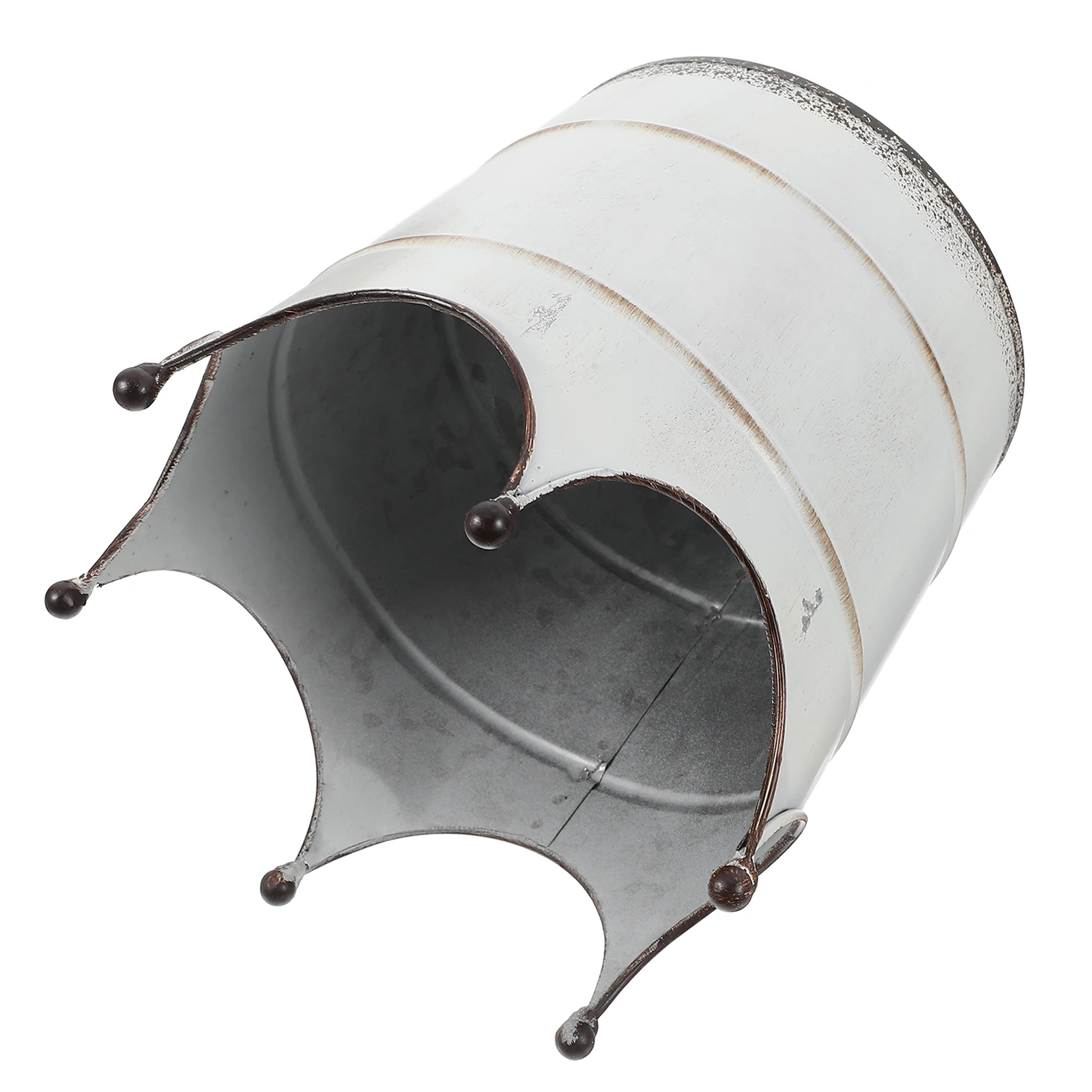 

Retro Iron Pot Vase Tin Desktop Centerpiece Decoration Novel Shaped Vase Container Plant Container Home Office