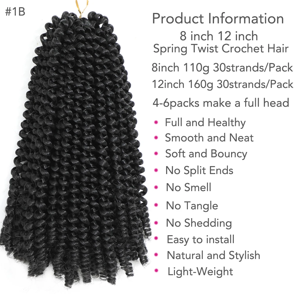 Spring Twist Crochet Hair Ombre Bobo Twist Braiding Hair for Passion Twist Braids Hair Extensions for Black Women Synthetic Hair