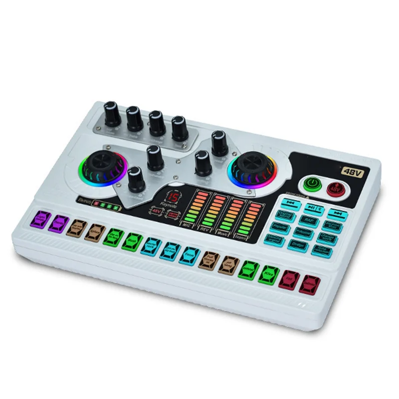 AA60-SX96 48V การ์ดเสียงไมโครโฟนโทรศัพท์มือถือคอมพิวเตอร์ Live Broadcast ร้องเพลงกลางแจ้ง Home Mini Mixer