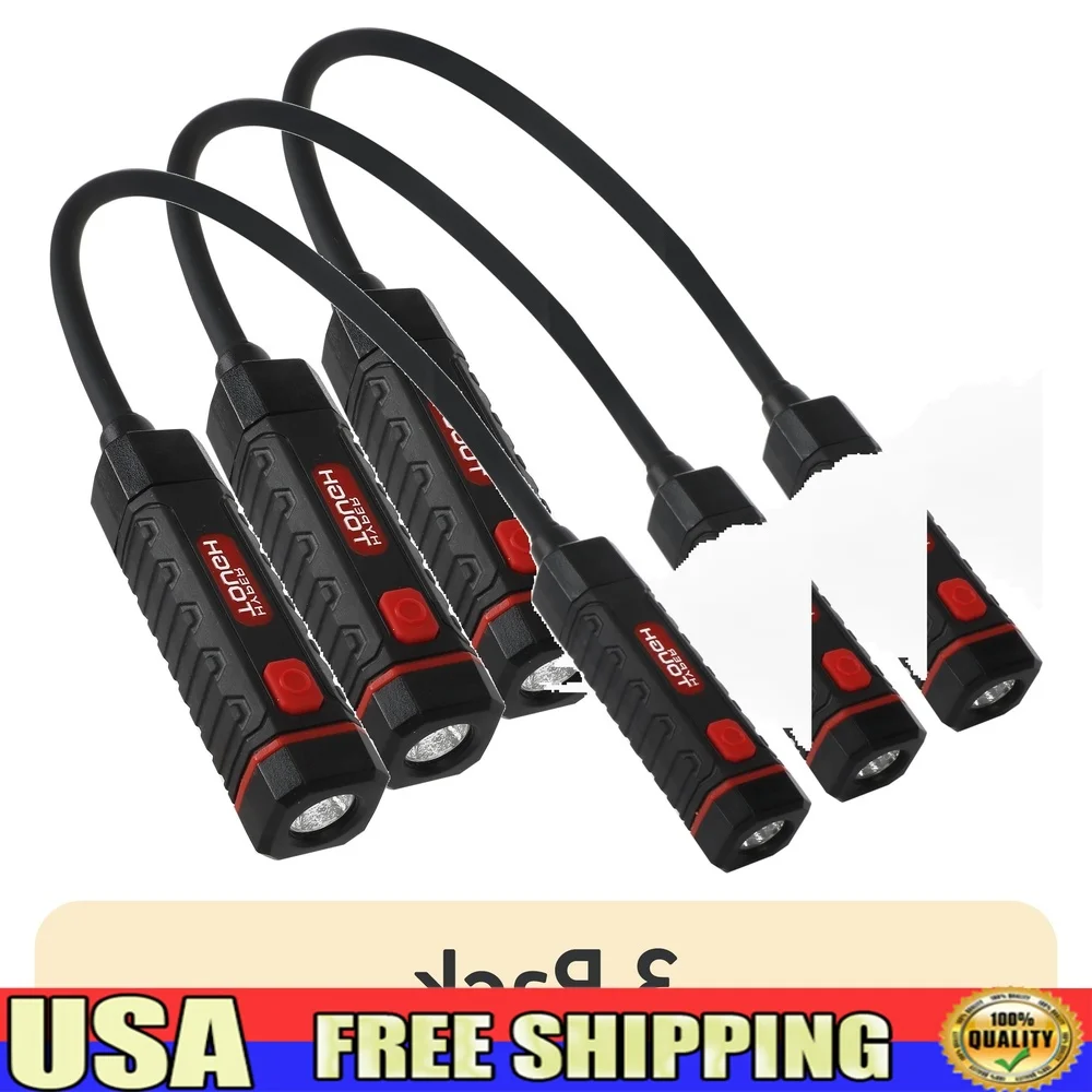 

3 Pack 160 Lumen LED Handsfree Portable Flex Work Light with 3 Modes Adjustable Oil Resistant Design Includes 2 AA Batteries