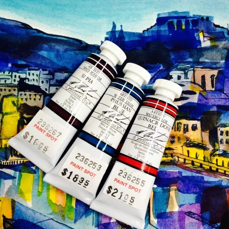 Imagem -05 - Graham Artista Grau Aquarela Pintura Tubo Aquarela Gouache Arte Água Tintas 15ml 70 Cores Americanm.