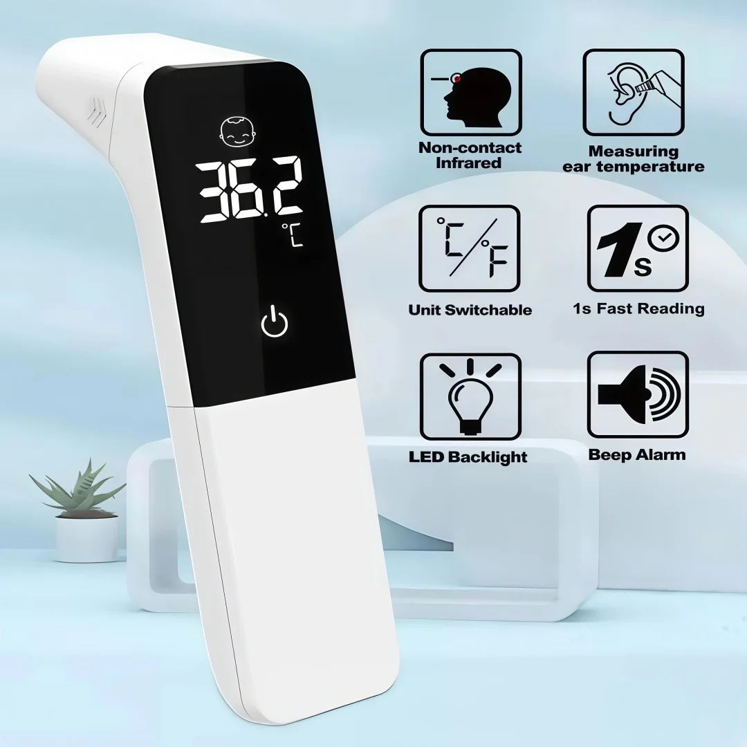 

Цифровой термометр, подходящий для взрослых и младенцев, бесконтактный инфракрасный медицинский термометр для лба, точное измерение ушей