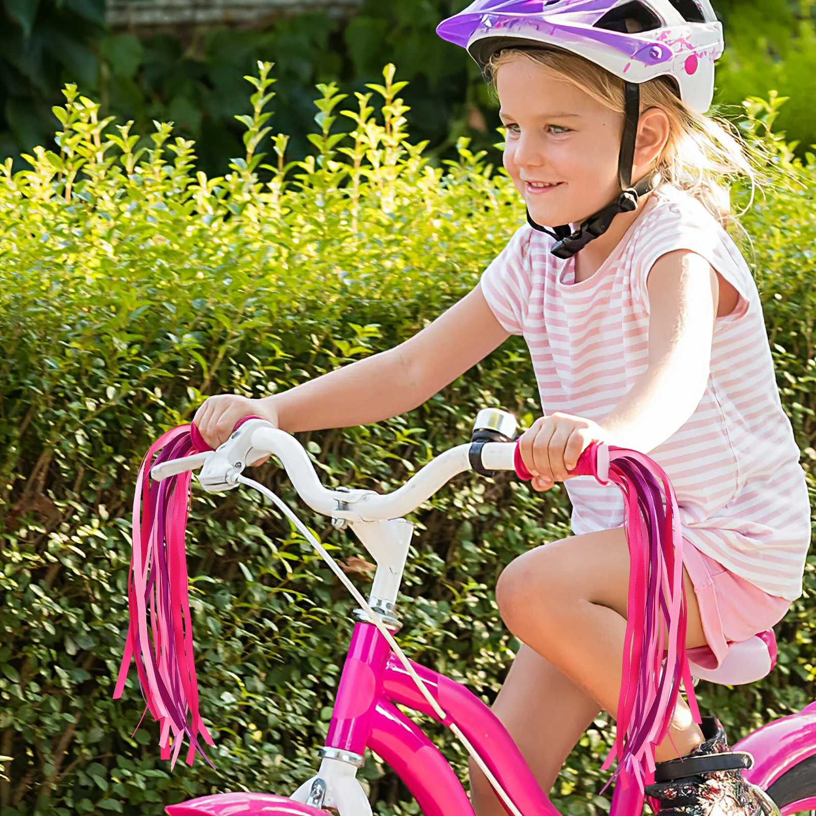 

2 Pairs Bike Streamers Colorful Bicycle Tassel Ribbons Scooter Ribbon H Decorative Streamers Pink Colored Kids Balance