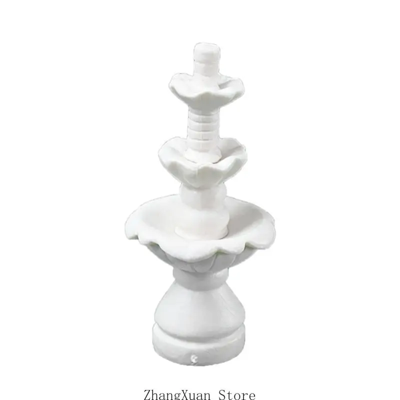 Miniature Fountain Decors Dollhouses Garden Accessories Miniature Landscape Ornament Water Feature Statue Scene Layouts 3XUF
