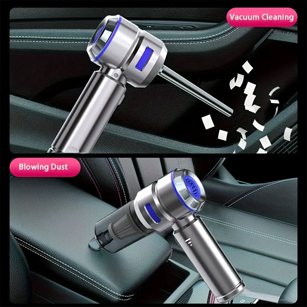 مكنسة كهربائية قوية للسيارة، مكنسة كهربائية منزلية لاسلكية محمولة بقوة 16000 باسكال، إزالة الغبار للسيارة والمكتب المنزلي