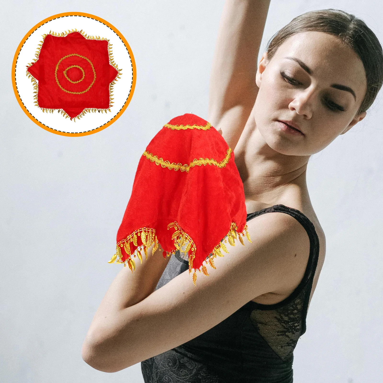 

4pcs Red Dance Handkerchief Props for Party Stage Kids Adult Lightweight Portable Rotating Premium Material Handkerchief Scarf
