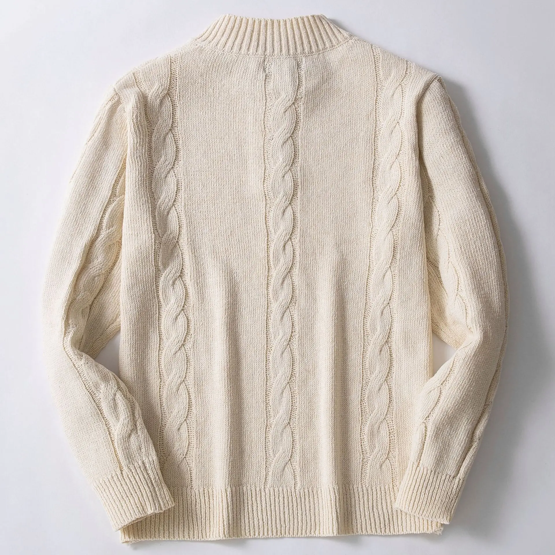 Fashion men's spring and autumn Fried Dough Twists knitwear half high collar button sweater Europe and America warm sweater
