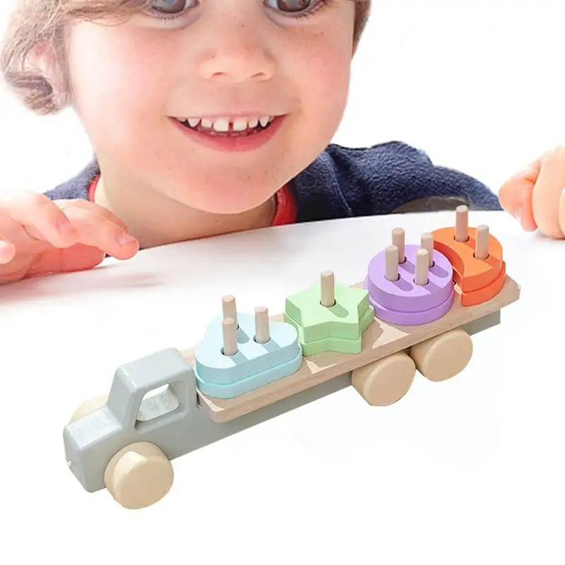 

Shape Sorter Truck Sorting Stacking Blocks & Shape Sorter Toys For Cognitive Development Montessori Educational Wooden Puzzle