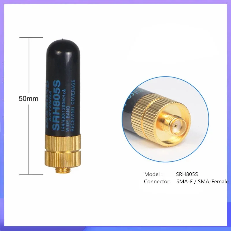 1/2/5 pces srh805s antena de alto ganho sma-fêmea diamante 805 antena curta banda dupla uhf vhf para DM-1701 UV-5R mais walkie talkie