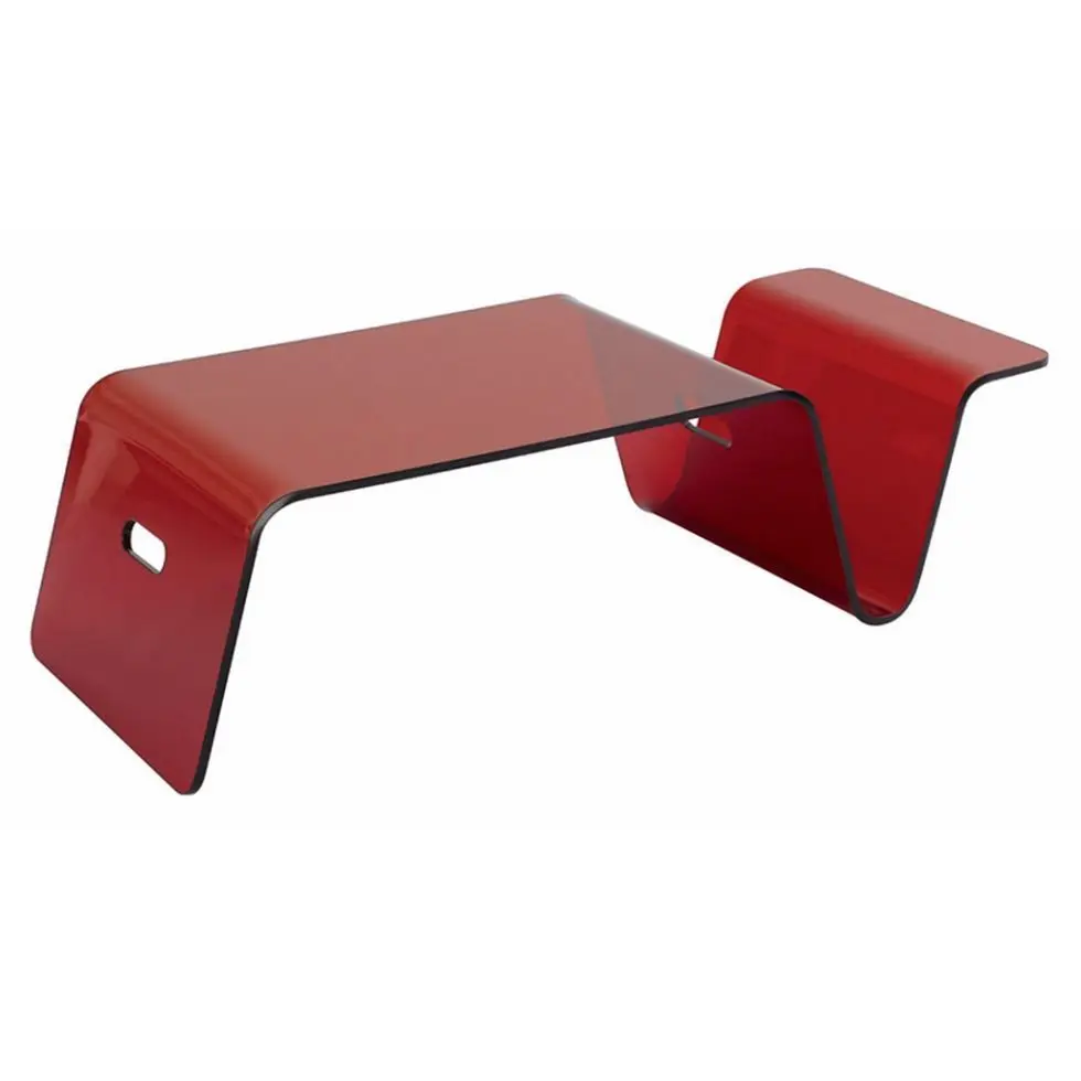 Simple bed bedroom household small apartment casual coffee tatami transparent burgundy computer table tea book table