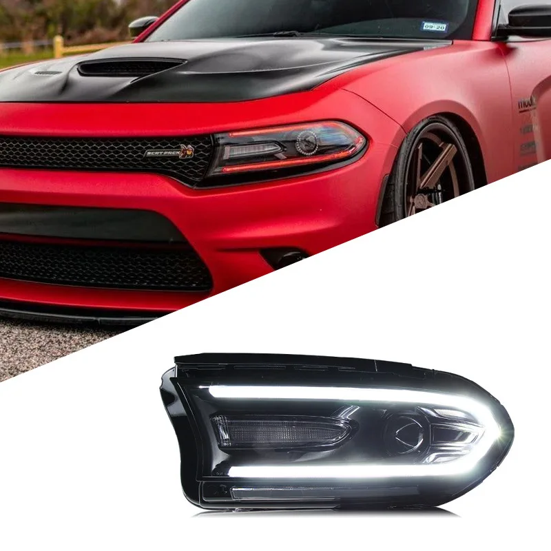 

Подходит для Dodge warhorse, фара в сборе, модифицированная светодиодная дневная ходовая лампа Challenger, ксеноновая лампа с двойной линзой