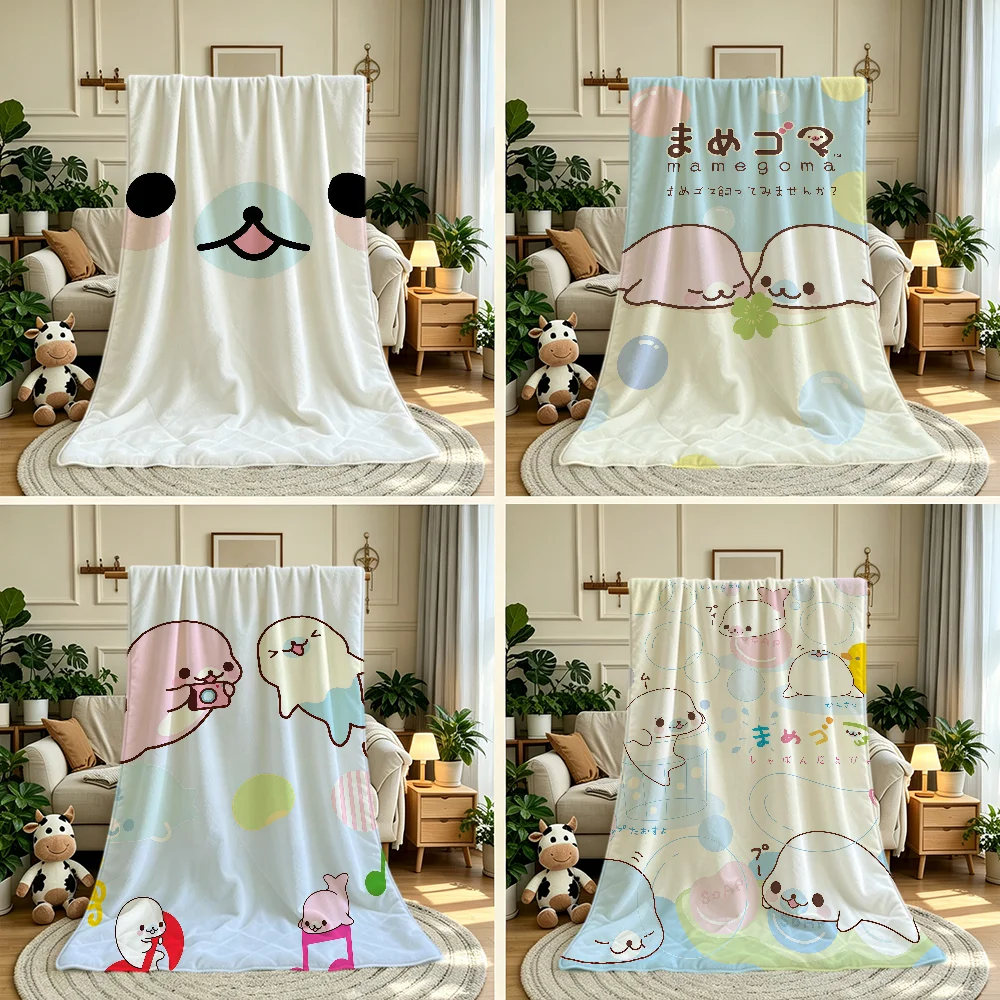 CUTE M-Mamegoma-a Blanket Throw Super Cosy Plush Living Room Sofa Couch Childish Birthday Gifts