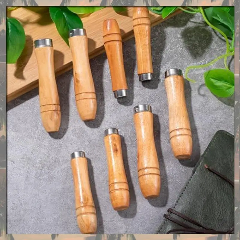 A70U New Wooden File Handle Kit Screwdriver Hand Drill File Handle Kit Cutting Tool Craft