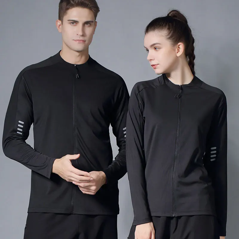 Running Jacket Reflective Jogging Summer Sportswear Trainning Exercise Gym Men Fitness Sports Coat Breathable High Elasticity