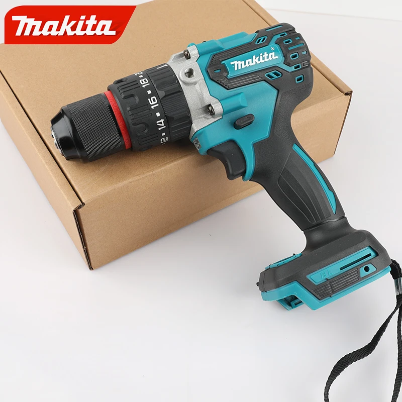 Makita DDF487 13mm red and black brushless 18V lithium-ion charging impact drill, high torque electric screwdriver