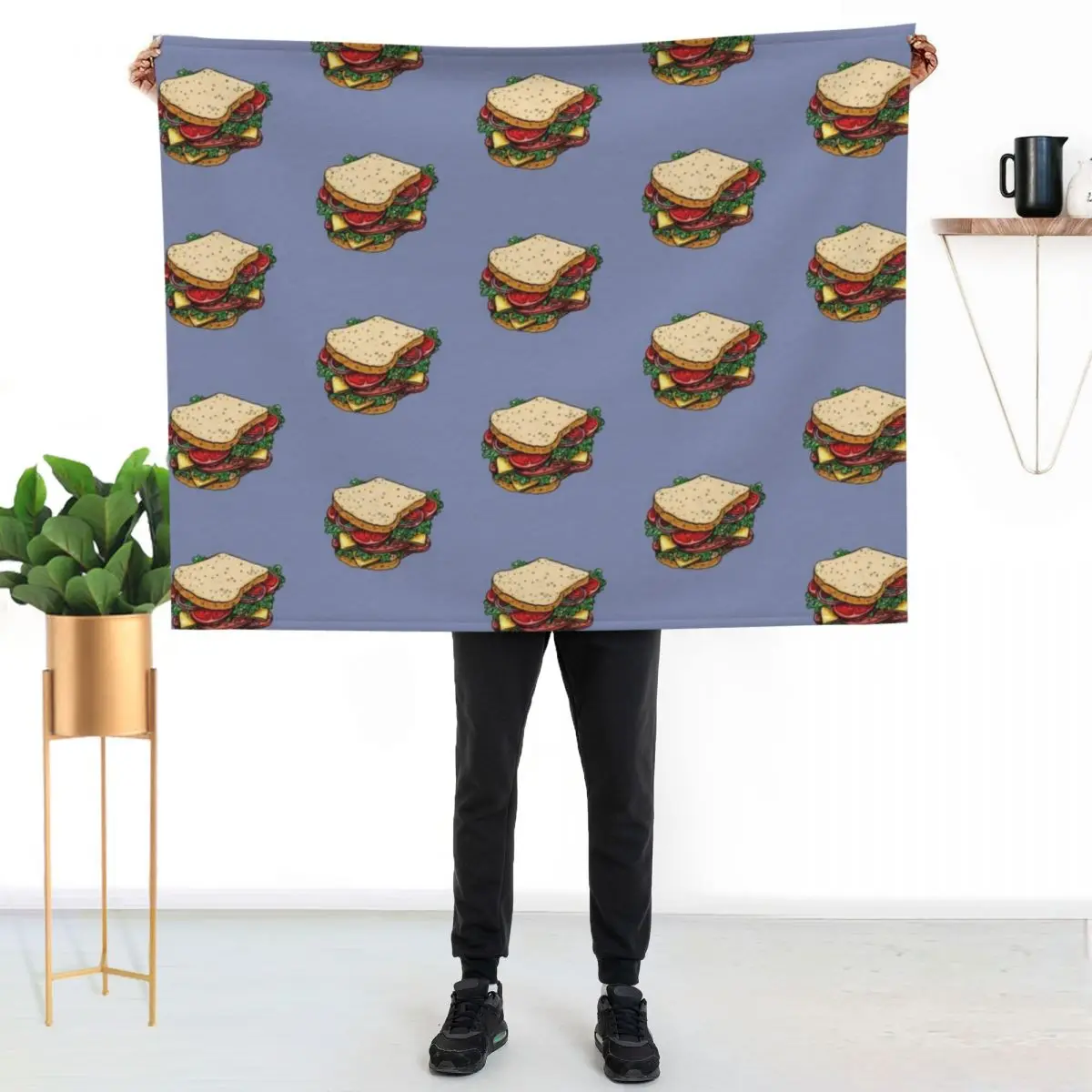 Ham and Cheese Sandwich Throw Blanket Blankets For Bed Sofa Summer Beddings For Sofa Thin valentine gift ideas Custom Blankets