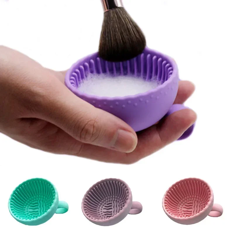 Silicone Makeup Brush Cleaner Folding Powder Puff Cleaning Bowl Eyeshadow Brushes Washing Soft Mat Beauty Tools Scrubber Box