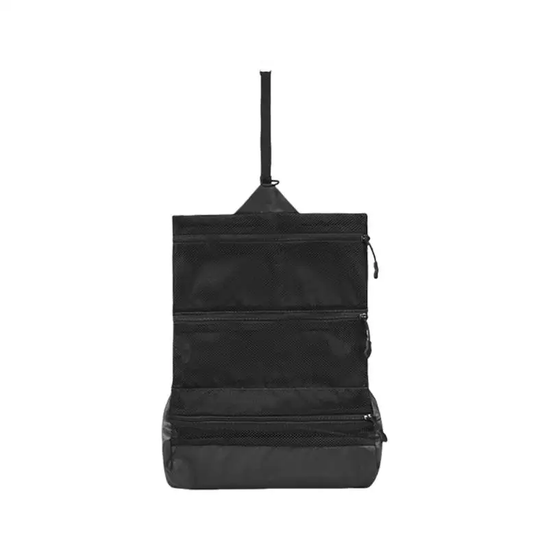 E8BD Space Saving Foldable Wash Bag For Travel Gear Organizers Water Resistant Fabric Separate Pockets Home Use Essential
