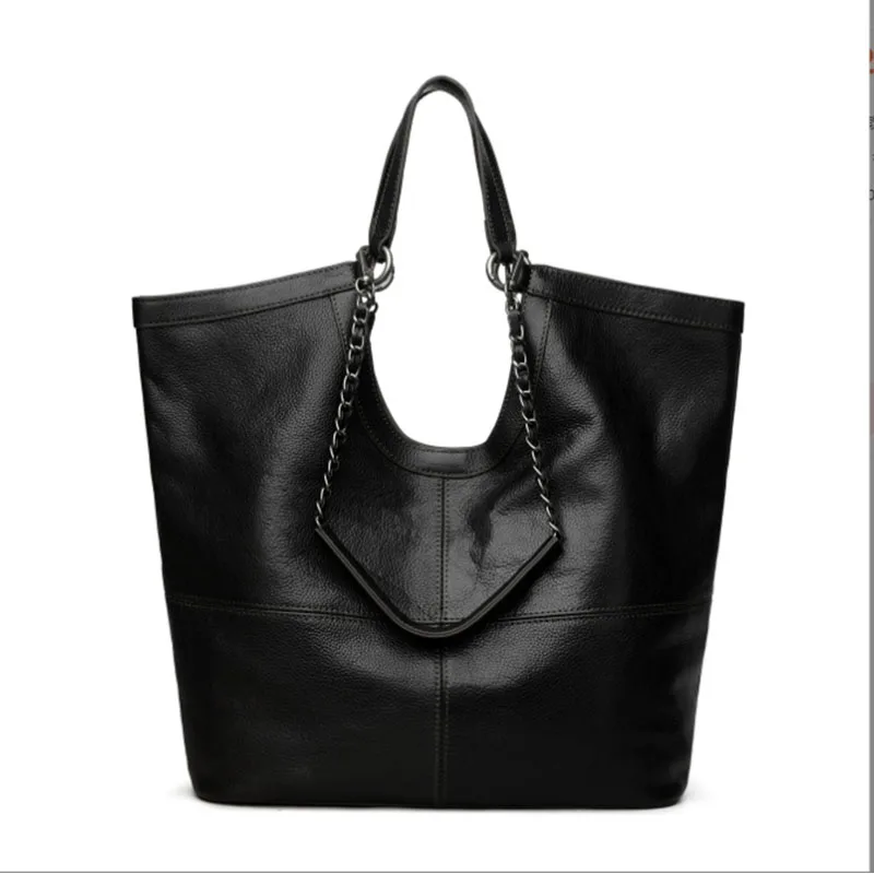 

Кожаная сумка-ведро, новинка 2025, модная женская роскошная сумка на цепочке большой вместимости/сумка на плечо