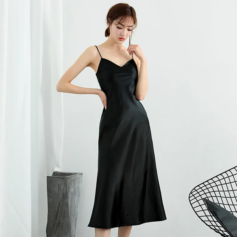 2025 Summer Elegant Women artificial silk wedding party dress spaghetti strap Satin Maxi Long Dresses  Robe Ropa Mujer Vestidos