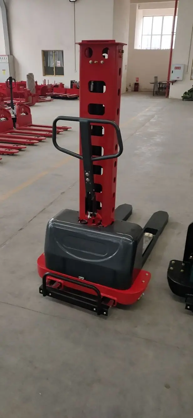 500kg 700kg 1000kg Semi Electric Portable Self Loading Pallet Lifter Reach Crane Self Loading Stacker