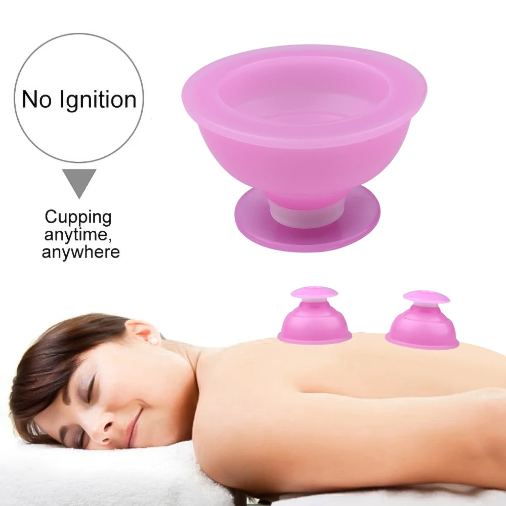 2/8pcs Round Silicone Cupping Vacuum Suction Chinese Massage Therapy Anti Cellulite Vacuum Cupping Cup Full Body Cupping Massage