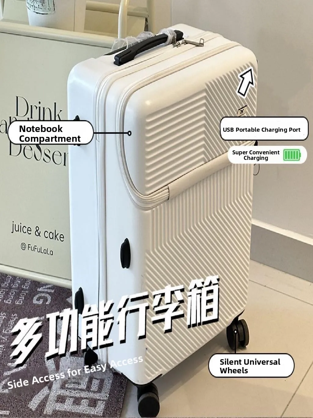 front-opening-password-travel-suitcase-20-inch-check-in-bag-24-inch-carry-on-bag-casual-travel-style-pc-abs-material-women's-bag