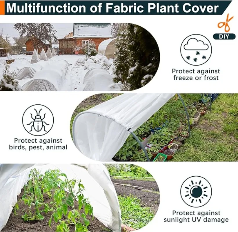Plant Covers Freeze Protection Garden Netting Anti-freeze Protective Net Cloth Greenhouse Row Cover for Vegetable Fruits Crops